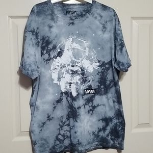 NASA  t-shirt bleached grey white large